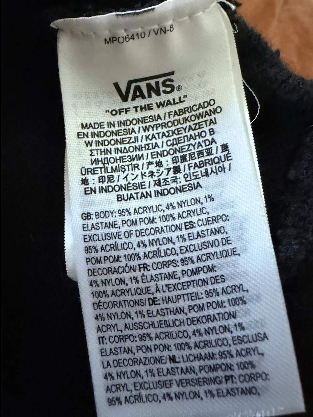 Vans Black and White Checker Pom Beanie